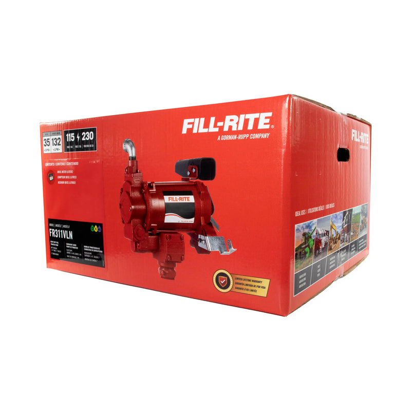 FR311VLN 115/230V AC 35 GPM Fuel Transfer Pump with Meter