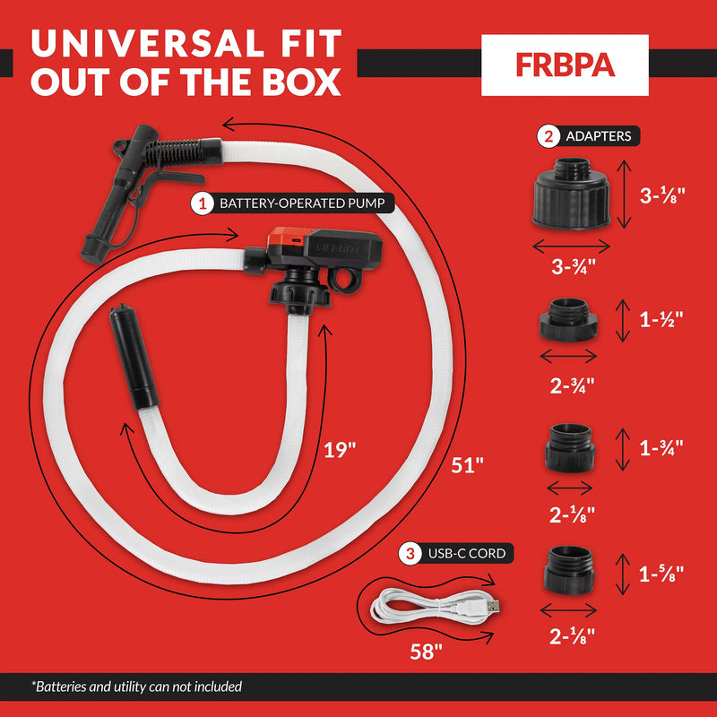 Fill-Rite FRBPA Battery-Powered Liquid Transfer Pump w/Auto-Stop - 3.8 GPM, AA Batteries (Not Included)