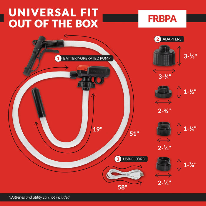 Fill-Rite FRBPA Battery-Powered Liquid Transfer Pump w/Auto-Stop - 3.8 GPM, AA Batteries (Not Included)