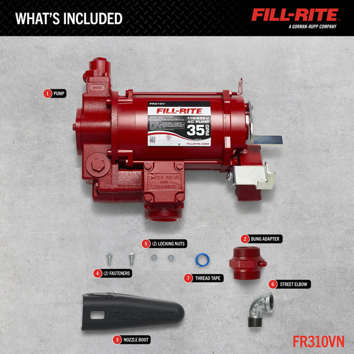 FR310VN 115/230V AC 35 GPM Fuel Transfer Pump
