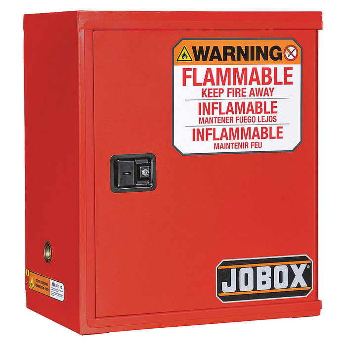 JOBOX 1-850610 12 Gallon Heavy-Duty Safety Cabinet (Red)