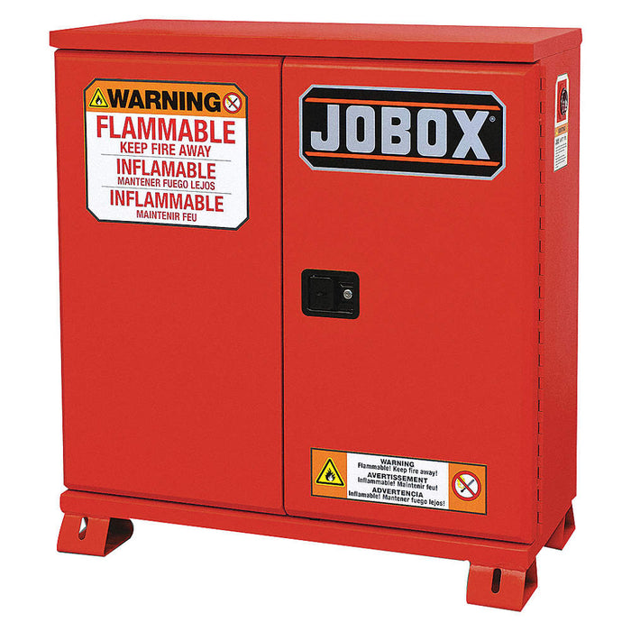 JOBOX 1-853610 30 Gallon Heavy-Duty Safety Cabinet (Red)