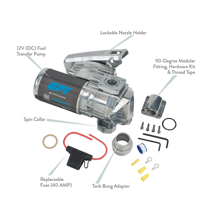 GPI G20-012-PO 12V FUEL TRANSFER PUMP (20 GPM) 162000-01 